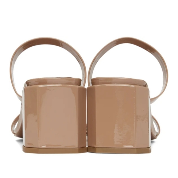 By Far Tan Patent Tanya Heeled Sandals - Picture 5 of 6